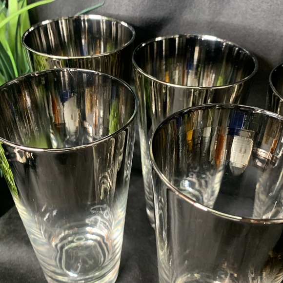Set of 6 Vintage MCM Dorothy Thorpe Silver Fade Highball glasses - Picture 6 of 7